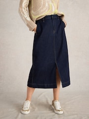 White Stuff Blue Allie Denim Midi Skirt - Image 1 of 6