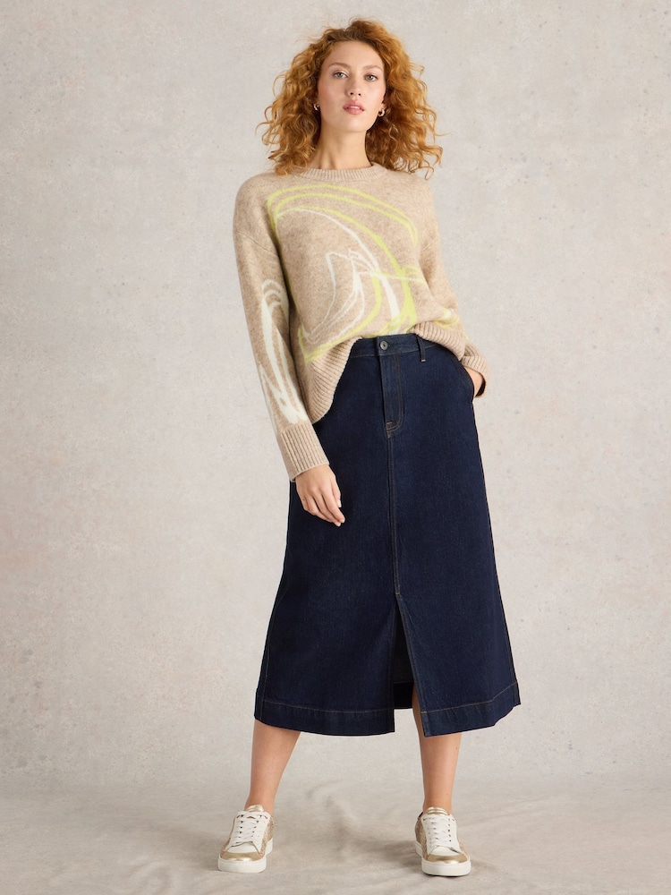 White Stuff Blue Allie Denim Midi Skirt - Image 3 of 6