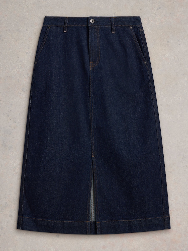 White Stuff Blue Allie Denim Midi Skirt - Image 5 of 6