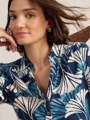 White Stuff Blue Annie Jersey 100% Cotton Shirt - Image 2 of 6