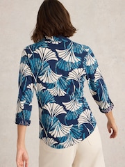 White Stuff Blue Annie Jersey 100% Cotton Shirt - Image 3 of 6