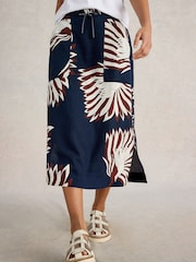 White Stuff Blue Elle Linen Blend Skirt - Image 1 of 6