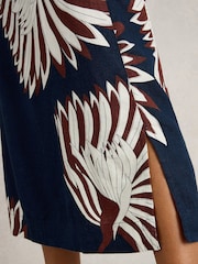 White Stuff Blue Elle Linen Blend Skirt - Image 4 of 6
