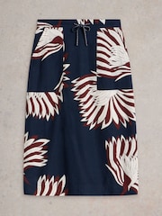 White Stuff Blue Elle Linen Blend Skirt - Image 5 of 6