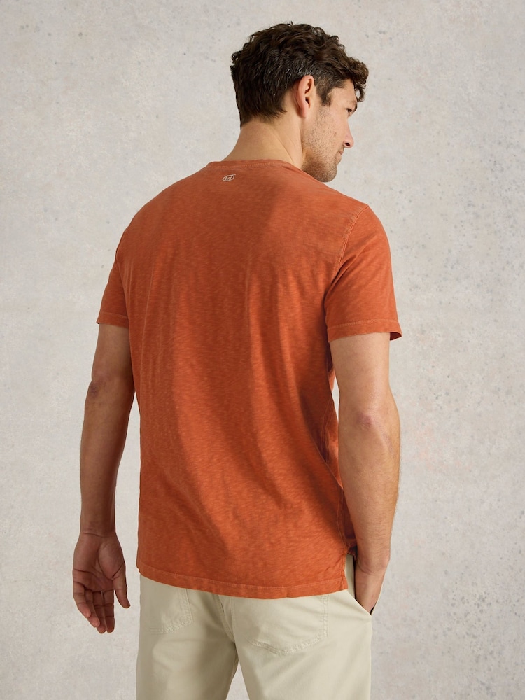 White Stuff Orange Abersoch Short Sleeve 100% Cotton T-Shirt - Image 3 of 6