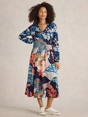White Stuff Blue Megan Jersey Dress - Image 3 of 7