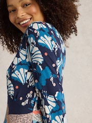 White Stuff Blue Megan Jersey Dress - Image 5 of 7