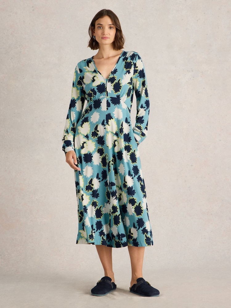 White Stuff Blue Megan Jersey Dress - Image 1 of 7
