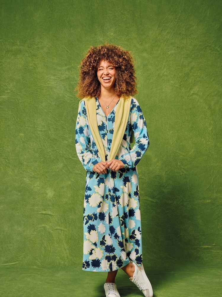 White Stuff Blue Megan Jersey Dress - Image 2 of 7