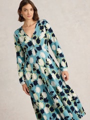 White Stuff Blue Megan Jersey Dress - Image 4 of 7