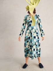 White Stuff Blue Megan Jersey Dress - Image 5 of 7
