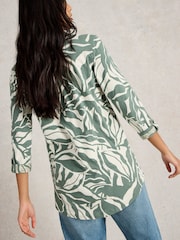 White Stuff Green Annie Longline 100% Cotton Shirt - Image 3 of 6