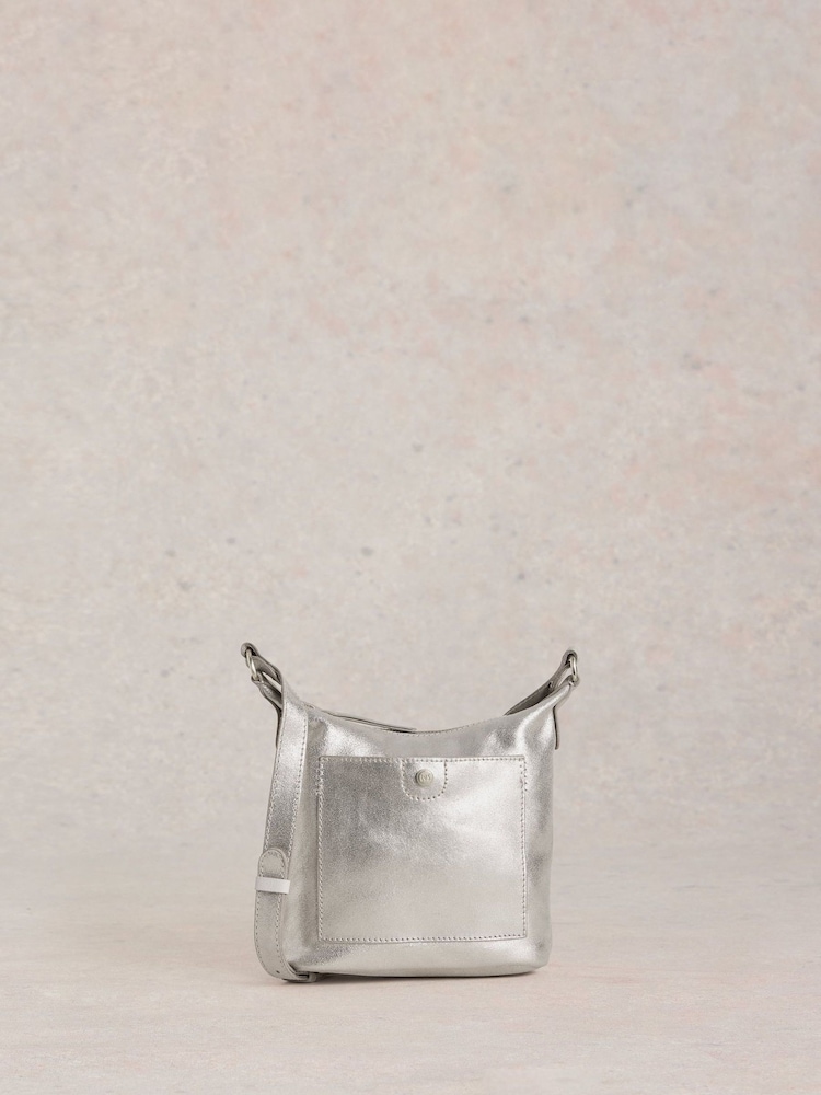 White Stuff Silver Mini Fern Leather Cross-Body Bag - Image 2 of 4