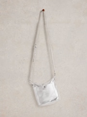 White Stuff Silver Mini Fern Leather Cross-Body Bag - Image 3 of 4