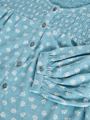 White Stuff Blue Daniella Shirred Top - Image 6 of 6
