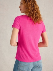White Stuff Pink Ellie Lace T-Shirt - Image 3 of 6