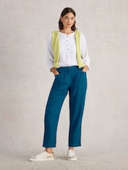 White Stuff Blue Rowena 100% Linen Trousers - Image 1 of 6