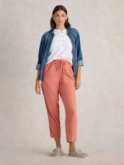 White Stuff Red Elle Linen Blend Trousers - Image 1 of 6