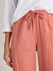 White Stuff Red Elle Linen Blend Trousers - Image 4 of 6