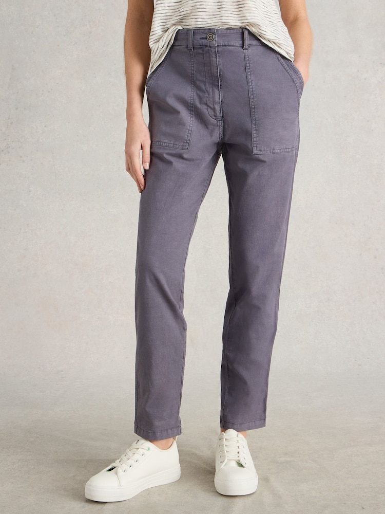 White Stuff Purple Twister Chino Trousers - Image 2 of 6