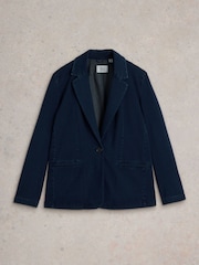 White Stuff Blue Evelyn Jersey Blazer - Image 5 of 6