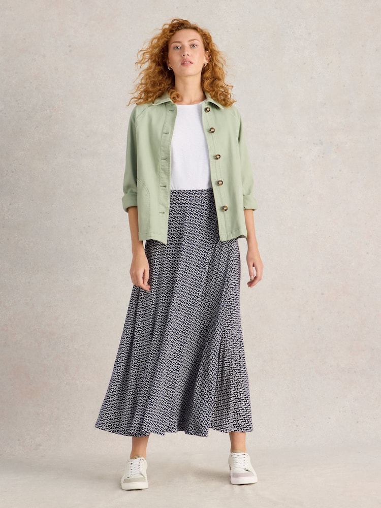 White Stuff Blue Jada Jersey Maxi Skirt - Image 1 of 6