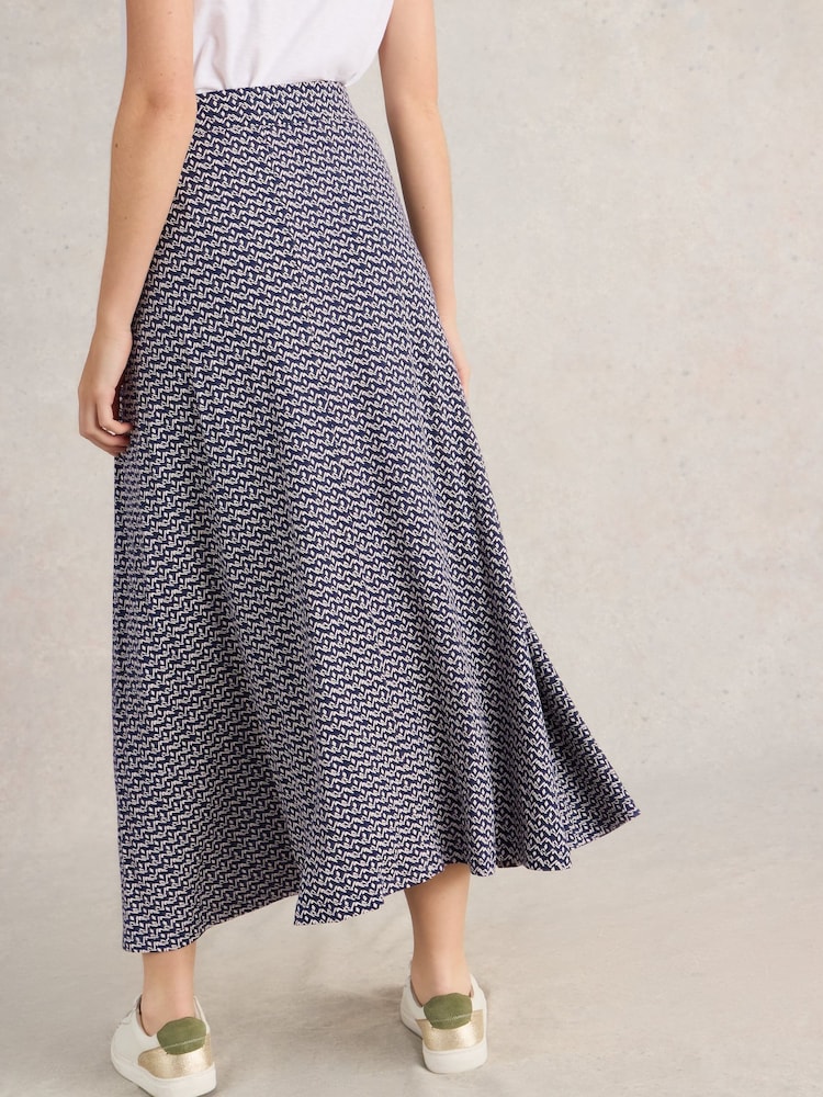 White Stuff Blue Jada Jersey Maxi Skirt - Image 2 of 6