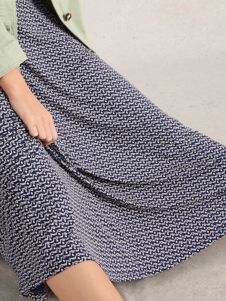 White Stuff Blue Jada Jersey Maxi Skirt - Image 4 of 6
