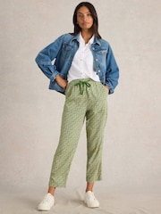 White Stuff Green Elle Linen Blend Trousers - Image 1 of 6