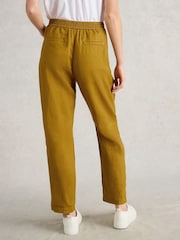 White Stuff Khaki Rowena 100% Linen Trousers - Image 2 of 6