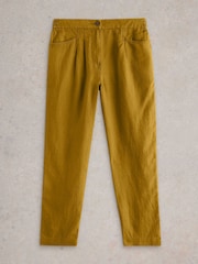White Stuff Khaki Rowena 100% Linen Trousers - Image 5 of 6