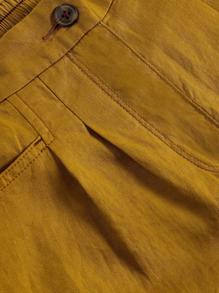White Stuff Khaki Rowena 100% Linen Trousers - Image 6 of 6