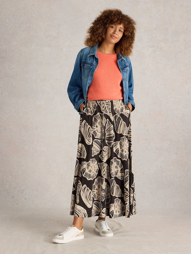 White Stuff Black Jada Jersey Maxi Skirt - Image 1 of 6