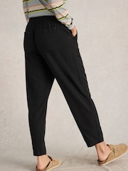 White Stuff Black Elle Linen Blend 100% Cotton Trousers - Image 2 of 6