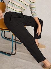 White Stuff Black Elle Linen Blend 100% Cotton Trousers - Image 3 of 6