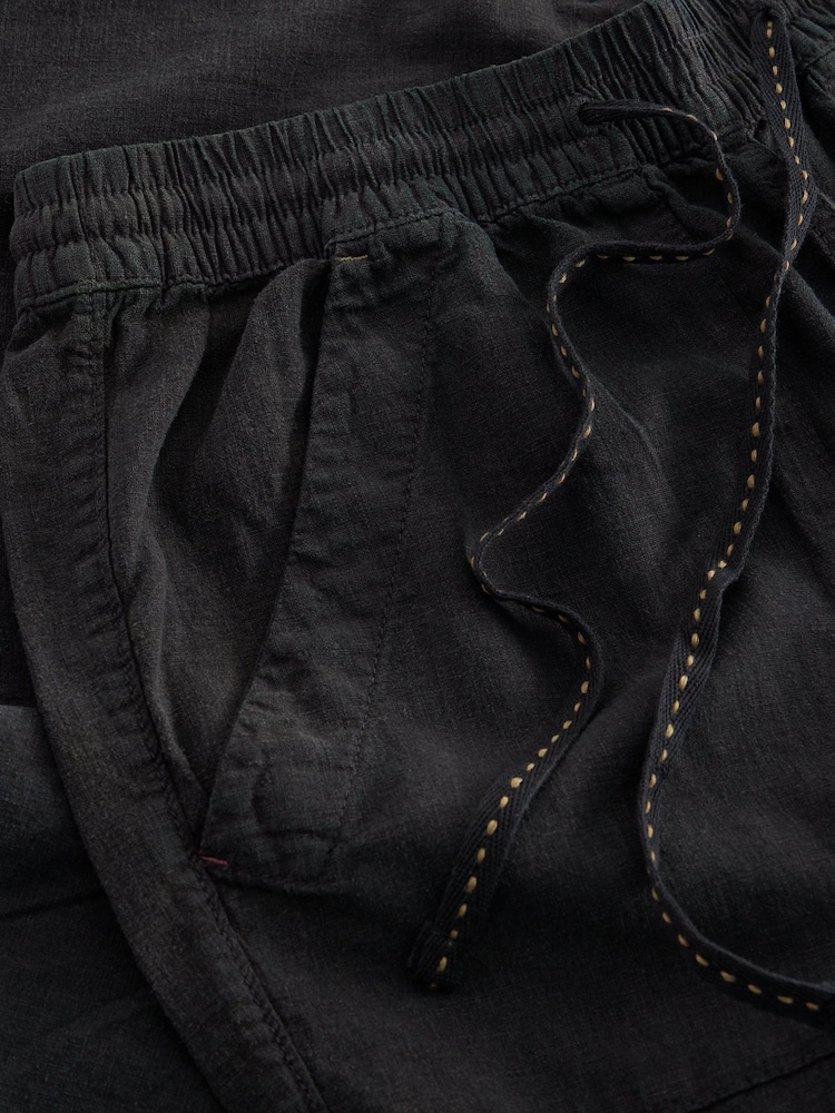 White Stuff Black Elle Linen Blend 100% Cotton Trousers - Image 6 of 6