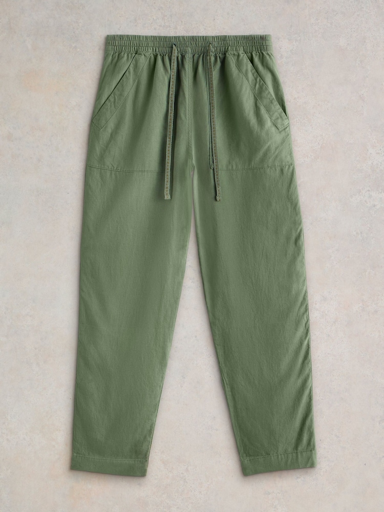 White Stuff Green Elle Linen Blend Trousers - Image 5 of 6