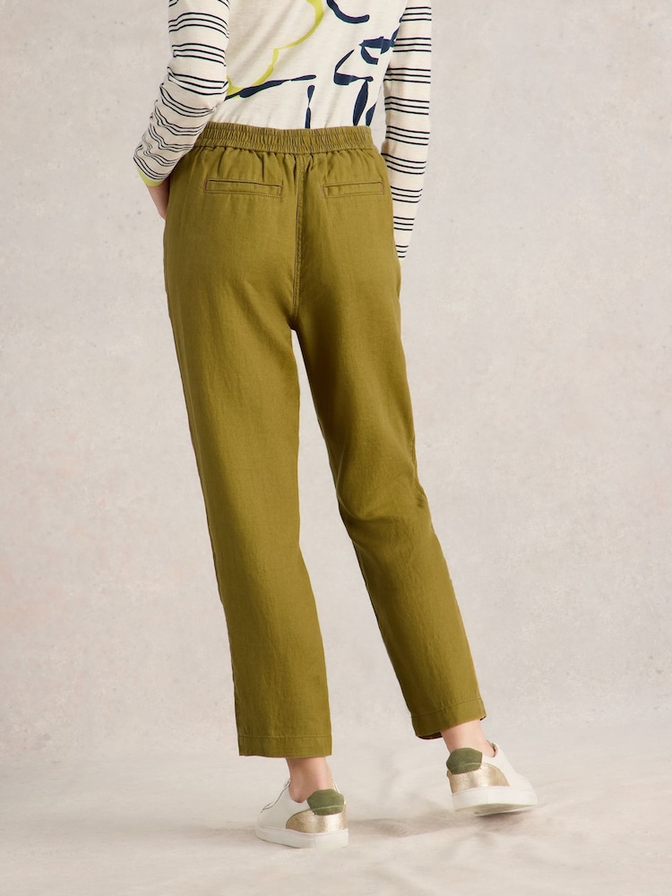 White Stuff Green Rowena 100% Linen Trousers - Image 2 of 6