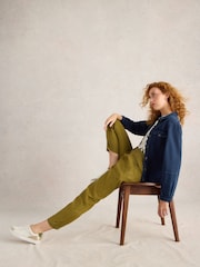 White Stuff Green Rowena 100% Linen Trousers - Image 3 of 6