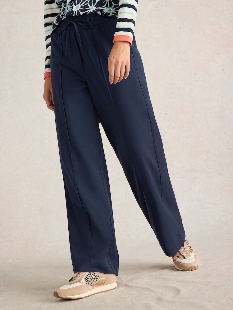White Stuff Blue Freda Wide Leg Trousers - Image 2 of 4
