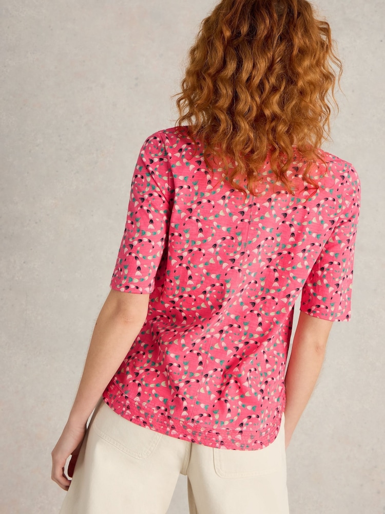 White Stuff Pink Weaver Jersey 100% Organic Cotton Blouses - Image 1 of 6