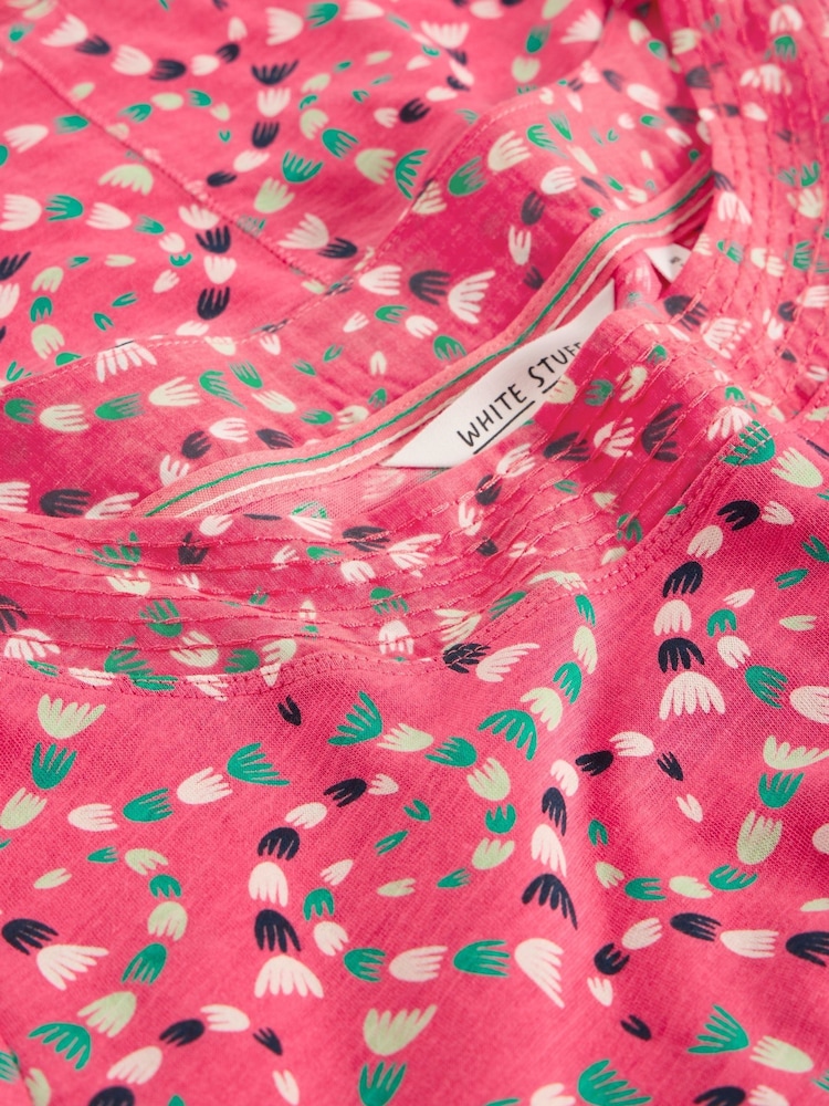 White Stuff Pink Weaver Jersey 100% Organic Cotton Blouses - Image 5 of 6