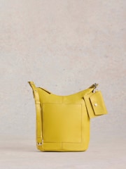 White Stuff Yellow Fern Leather Cross-Body Bag - Image 2 of 4