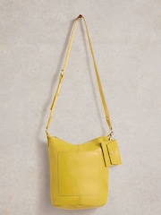White Stuff Yellow Fern Leather Cross-Body Bag - Image 3 of 4