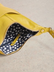 White Stuff Yellow Fern Leather Cross-Body Bag - Image 4 of 4