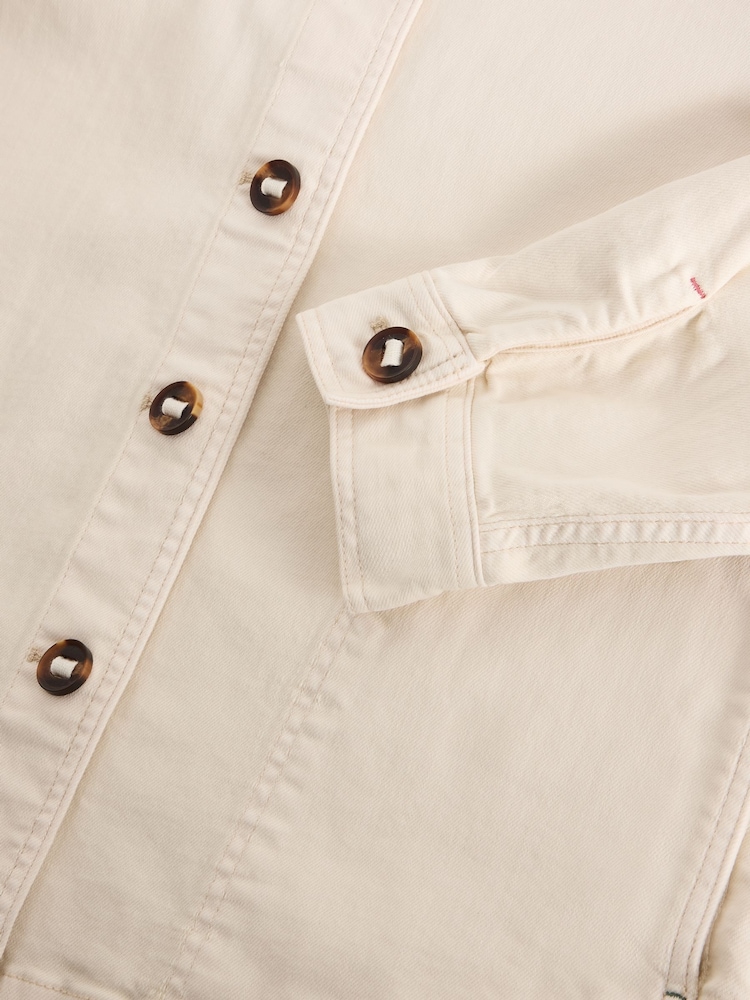 White Stuff Cream Eden Denim Jacket - Image 8 of 8