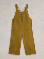 White Stuff Green Viola 100% Linen Dungarees - Image 5 of 6