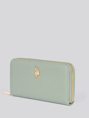 U.S. Polo Assn. Green Large Womens Zip Around Wallet - Image 2 of 6