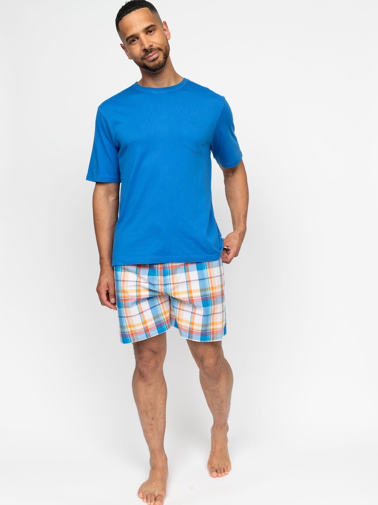 Cyberjammies Check Bottoms and Solid Jersey T-Shirt Pyjamas Set - صورة 1 من 3 Cyberjammies Check Bottoms and Solid Jersey T-Shirt Pyjamas Set - صورة 1 من 3