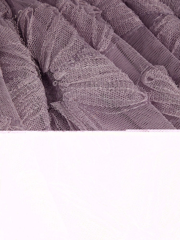 Monsoon Purple Textured Short Sleeves Sequin Flower Dress - Image 3 of 3